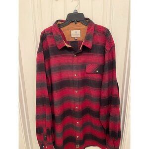 Legendary‎ Whitetails Mens Red & Black Plaid Flannel Shirt 3XT 100% Cotton